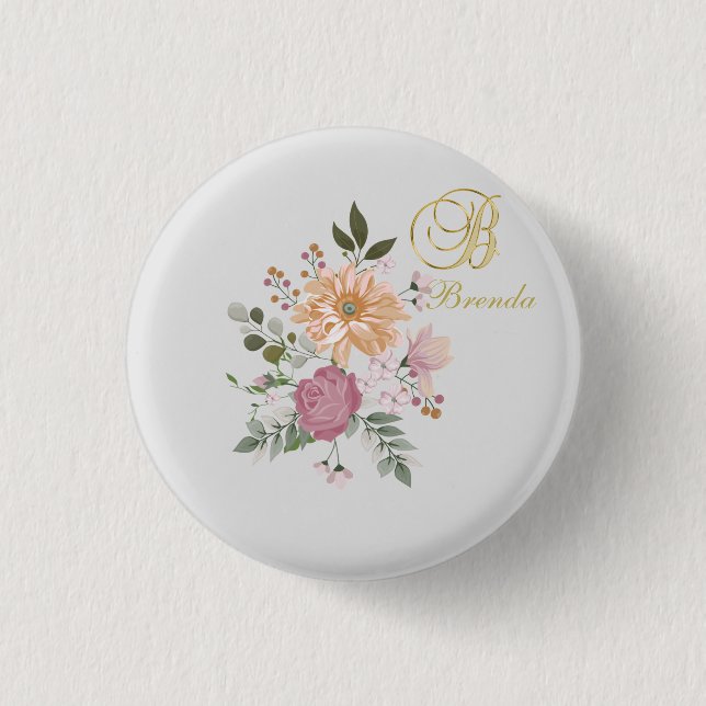 Badge Rond 2,50 Cm Monogramme B (Devant)