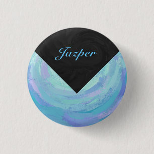 Badge Rond 2,50 Cm Monogramme bleu glacier