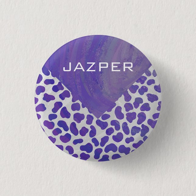 Badge Rond 2,50 Cm Monogramme Dalmatien violet et blanc (Devant)