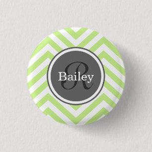 Badge Rond 2,50 Cm Monogramme de fromage vert à la menthe