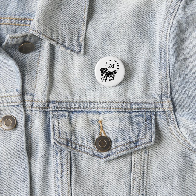 Badge Rond 2,50 Cm Monogramme d'Iguana (En situation)