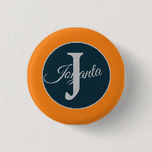 Monogramme élégant orange gris bleu personnalisé