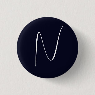 Badge Rond 2,50 Cm Monogramme initial manuscrit professionnel simple