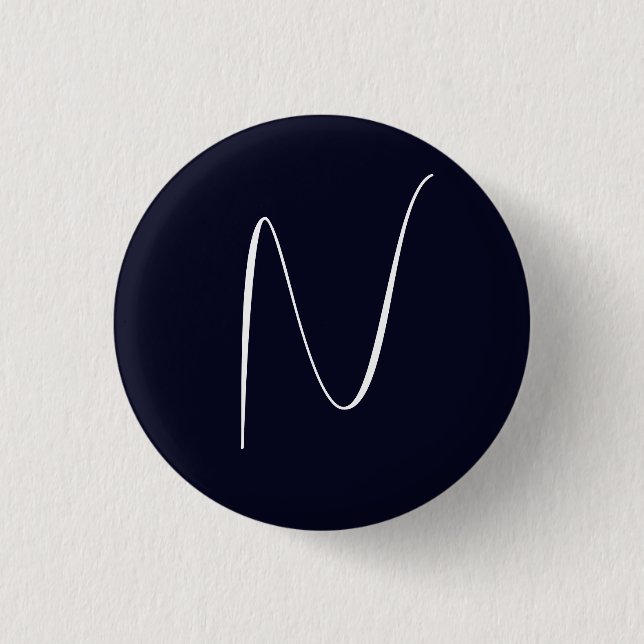 Badge Rond 2,50 Cm Monogramme initial manuscrit professionnel simple (Devant)