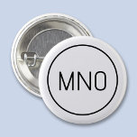 Badge Rond 2,50 Cm Monogramme initial simple<br><div class="desc">La typographie moderne minimaliste monogramme design initial qui peut être modifié pour personnaliser. Bordure circulaire simple pour encadrer les initiales. Fraîche et minimaliste.</div>