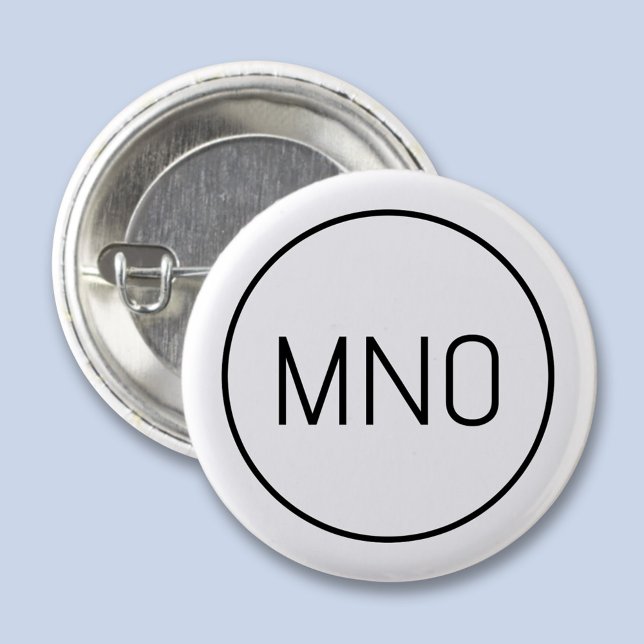 Badge Rond 2,50 Cm Monogramme initial simple (Simple monogram initial personalized minimalist button)