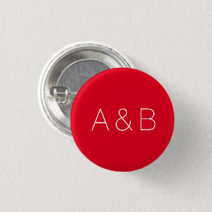 Badge Rond 2,50 Cm Monogramme initiales personnalisées couple minimal