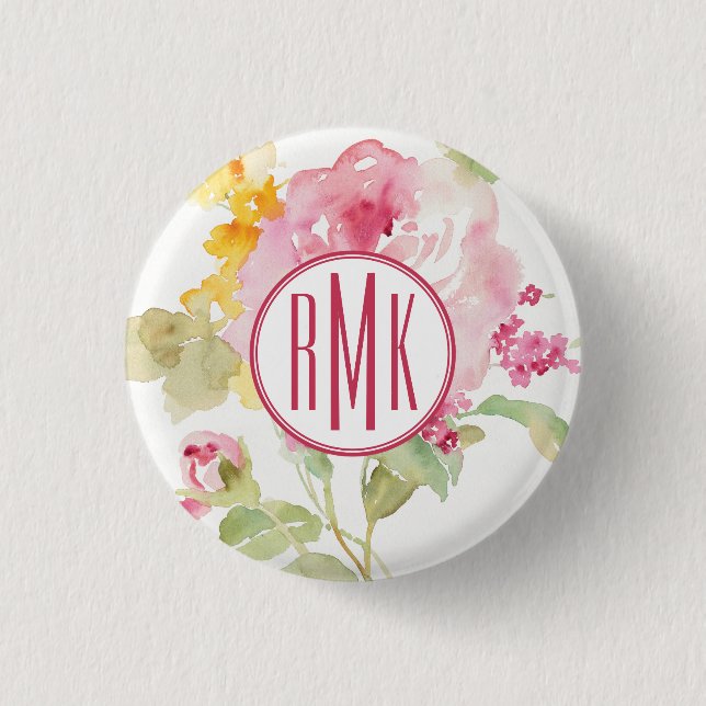 Badge Rond 2,50 Cm Monogramme | mi-juillet (Devant)