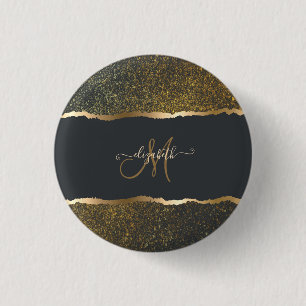 Badge Rond 2,50 Cm Monogramme moderne Elegant Gold Touch