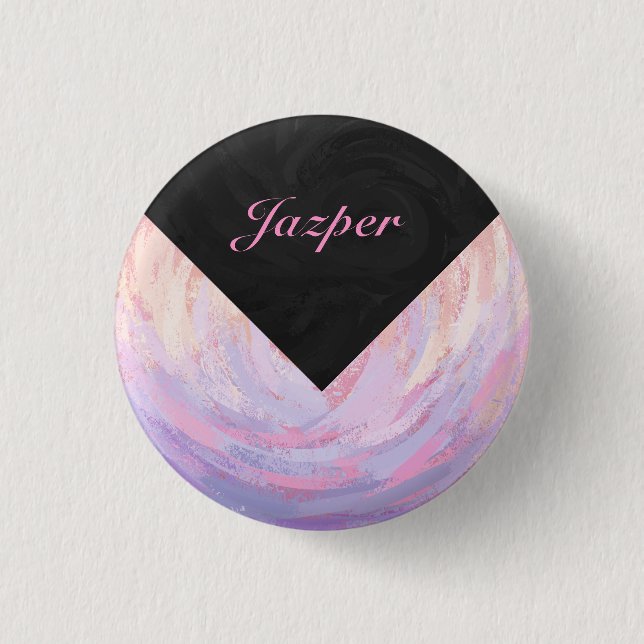 Badge Rond 2,50 Cm Monogramme rose et noir (Devant)