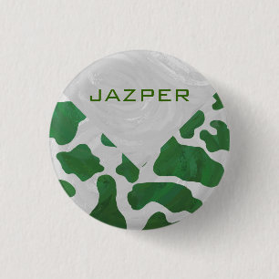 Badge Rond 2,50 Cm Monogramme vert et blanc de vache