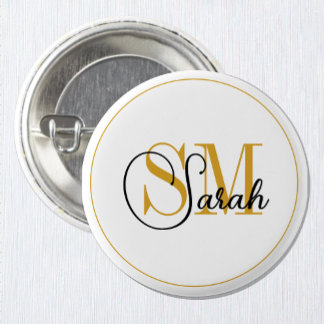 Badge Rond 2,50 Cm Monogrammed Name & Elegant Signature