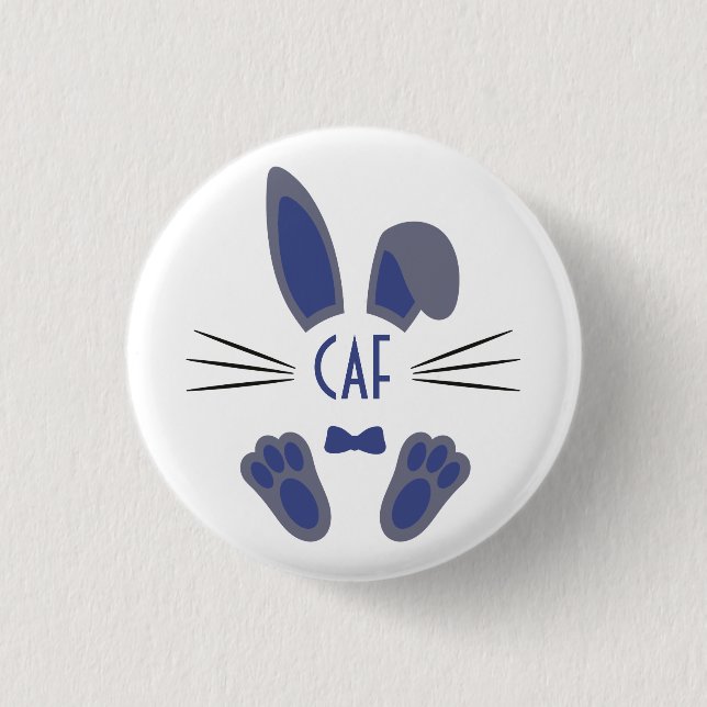 Badge Rond 2,50 Cm Monogrammed Personalized Easter Bunny in Blue (Devant)