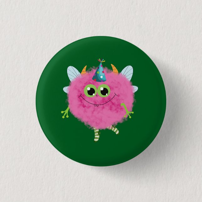 Badge Rond 2,50 Cm Monstre d'anniversaire charmant (Devant)