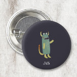 Badge Rond 2,50 Cm Monstres amusants Personnalisé<br><div class="desc">Un ensemble de monstres adorables. Modifiez le nom pour personnaliser. Art original de Nic Squirrell.</div>