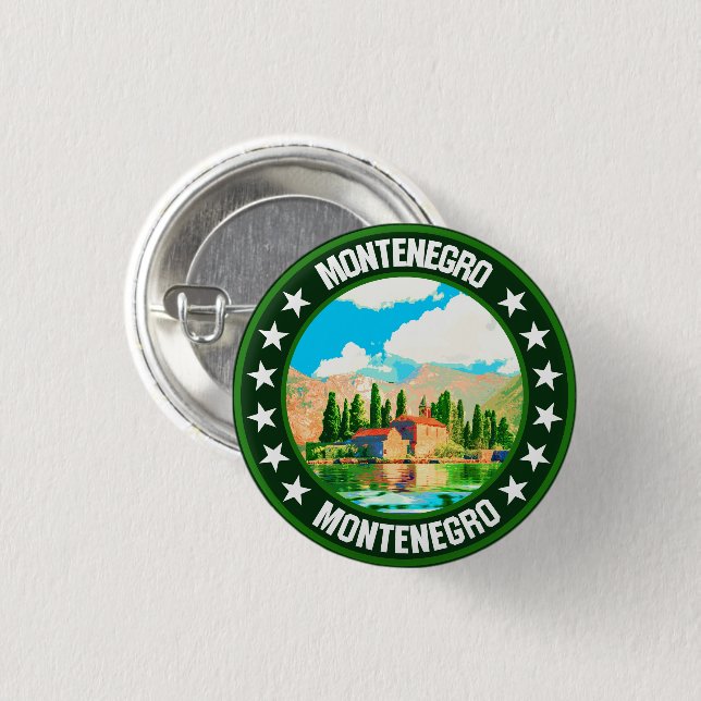 Badge Rond 2,50 Cm Monténégro (Devant & derrière)