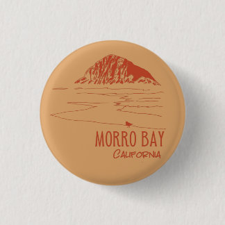 Badge Rond 2,50 Cm Morro Bay Californie Rocher de Morro