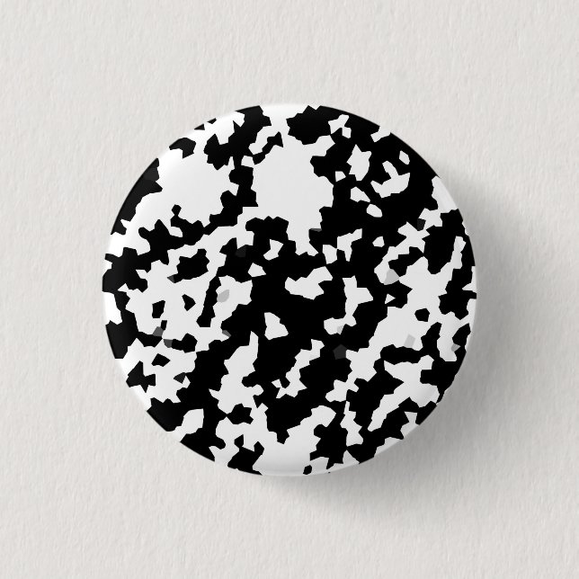 Badge Rond 2,50 Cm Mosaïque Abstraite irrégulière Camo noir et blanc (Devant)