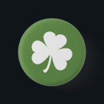 Badge Rond 2,50 Cm Moss Green avec Shamrock irlandais<br><div class="desc">Bouton vert mousse avec design shamrock irlandais blanc. Parfait pour la Jour de la St Patrick ou pour l'exposition de la fierté irlandaise.</div>