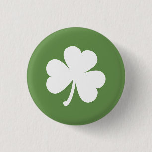 Badge Rond 2,50 Cm Moss Green avec Shamrock irlandais