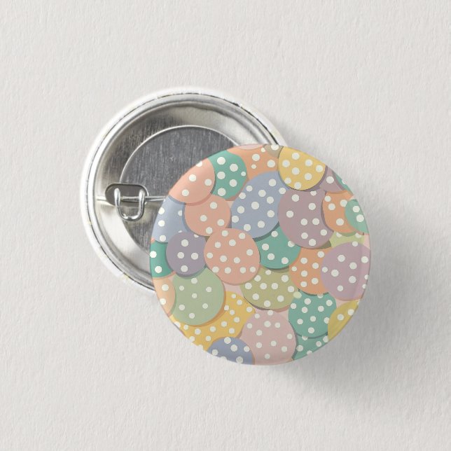 Badge Rond 2,50 Cm Motif à points Polka sans couleur pastel (Devant & derrière)