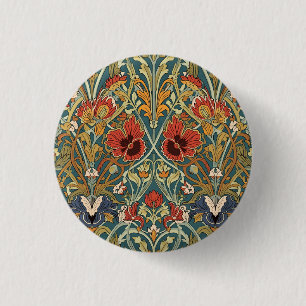 Badge Rond 2,50 Cm Motif Art Nouveau floral William Morris Compton