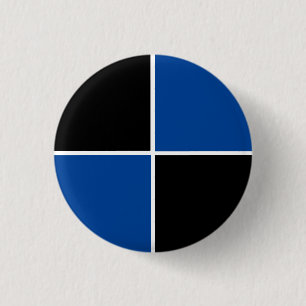 Badge Rond 2,50 Cm motif carré cool noir et bleu