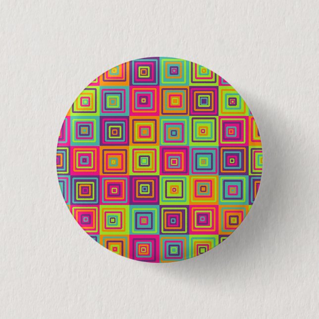 Badge Rond 2,50 Cm Motif Carrés (Devant)