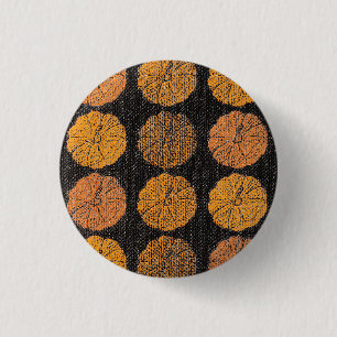 Badge Rond 2,50 Cm Motif citrouille Orange