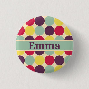 Badge Rond 2,50 Cm Motif coloré à points Polka