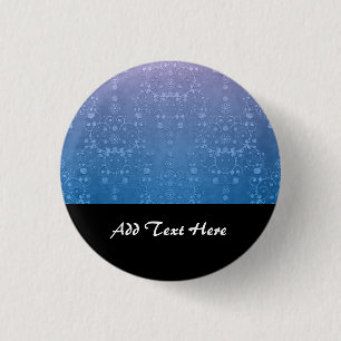Badge Rond 2,50 Cm Motif damassé floral bleu violet élégant