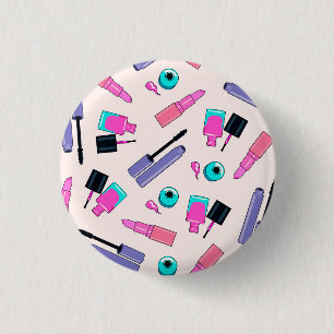 Badge Rond 2,50 Cm Motif de cosmétiques rose et violet