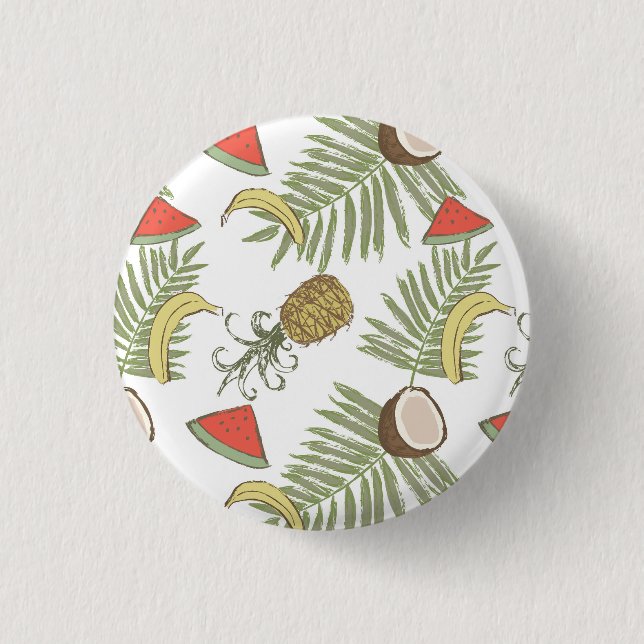 Badge Rond 2,50 Cm Motif de croquis de fruit tropical (Devant)