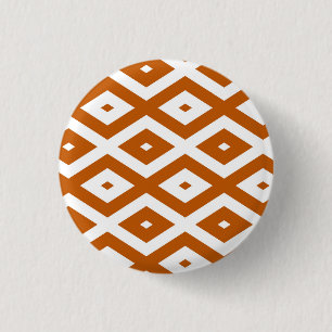 Badge Rond 2,50 Cm Motif de diamant orange et blanc brûlé