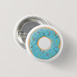 Badge Rond 2,50 Cm Motif de Donuts Colorés Rétro pour une Fête Amusan