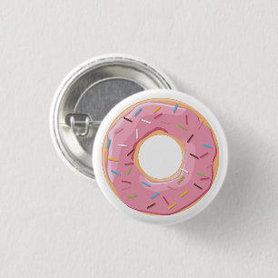 Badge Rond 2,50 Cm Motif de Donuts Colorés Rétro pour une Fête Amusan