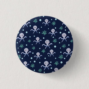 Badge Rond 2,50 Cm Motif de Pieuvre Mignonne