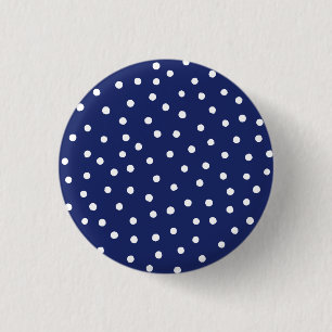 Badge Rond 2,50 Cm Motif de points de confettis de bleu marine et de