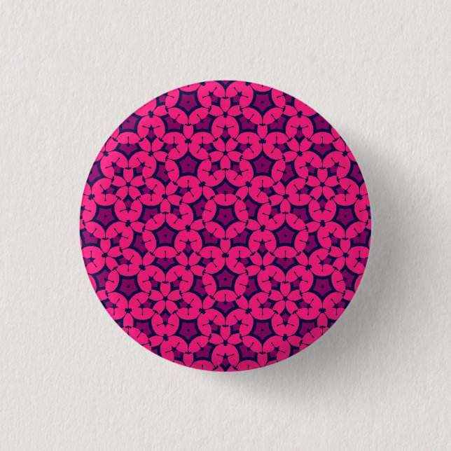 Badge Rond 2,50 Cm Motif de style Boho rose et rouge (Devant)