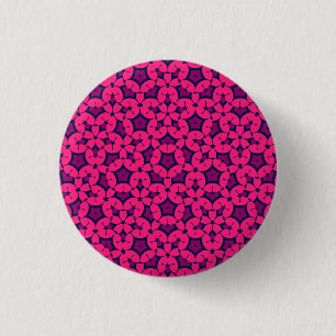 Badge Rond 2,50 Cm Motif de style Boho rose et rouge