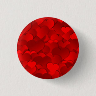 Badge Rond 2,50 Cm Motif de texture de coeurs d'amour rouge romantiqu
