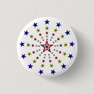 Badge Rond 2,50 Cm Motif des étoiles patriotiques