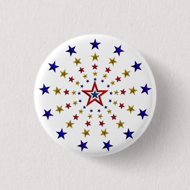 Badge Rond 2,50 Cm Motif des étoiles patriotiques (Devant)