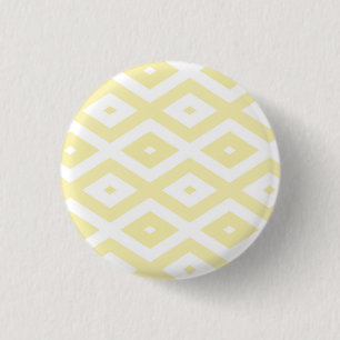 Badge Rond 2,50 Cm Motif diamant jaune pâle et blanc