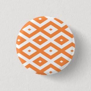 Badge Rond 2,50 Cm Motif diamant orange et blanc