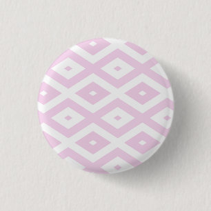 Badge Rond 2,50 Cm Motif diamant rose pâle et blanc