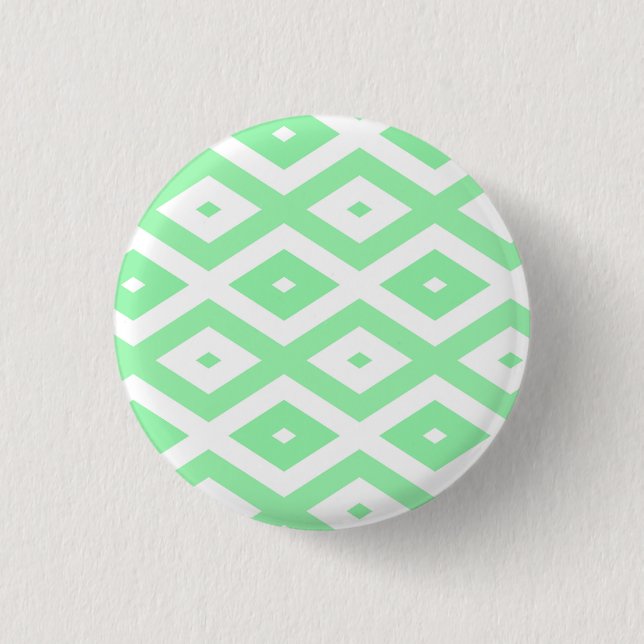 Badge Rond 2,50 Cm Motif diamant vert et blanc (Devant)