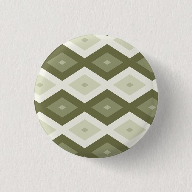 Badge Rond 2,50 Cm Motif diamant vert olive (Devant)