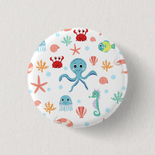 Badge Rond 2,50 Cm Motif du monde marin