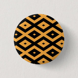 Badge Rond 2,50 Cm Motif en diamant jaune et noir